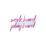 Aplica de Perete Neon Work Hard Play Hard, 55x36 cm - Roz