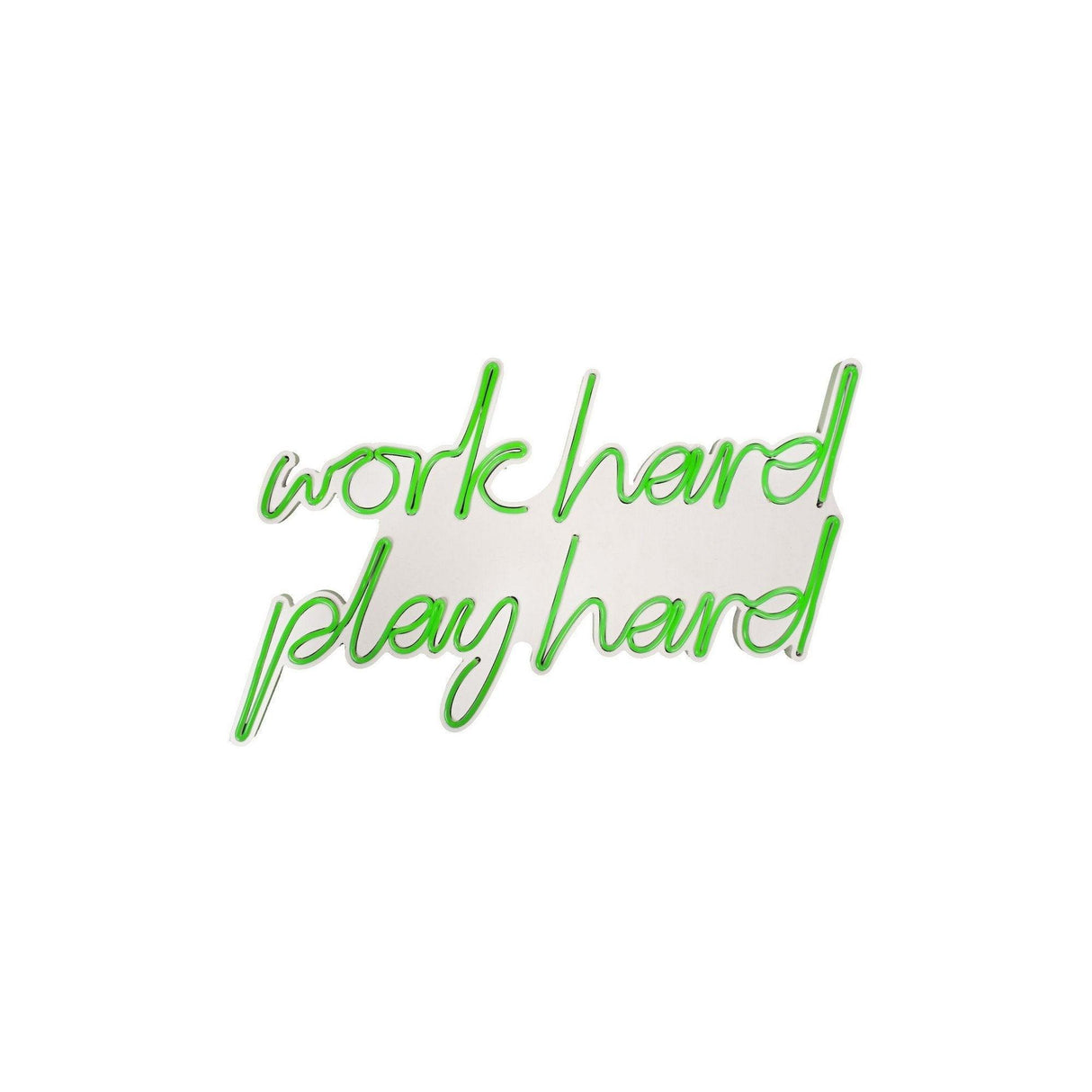 Aplica de Perete Neon Work Hard Play Hard, 55x36 cm - Verde