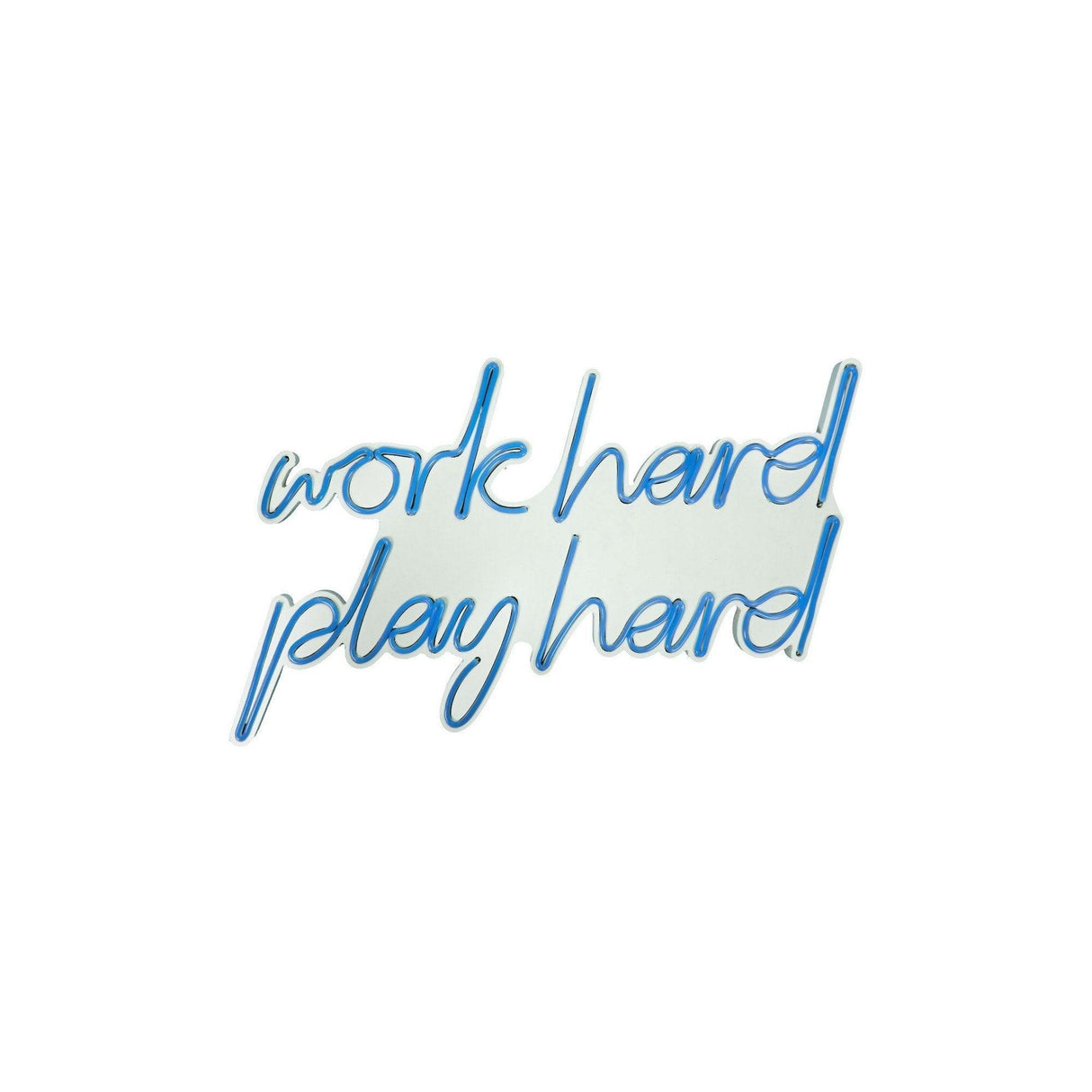 Aplica de Perete Neon Work Hard Play Hard, 55x36 cm - Albastru