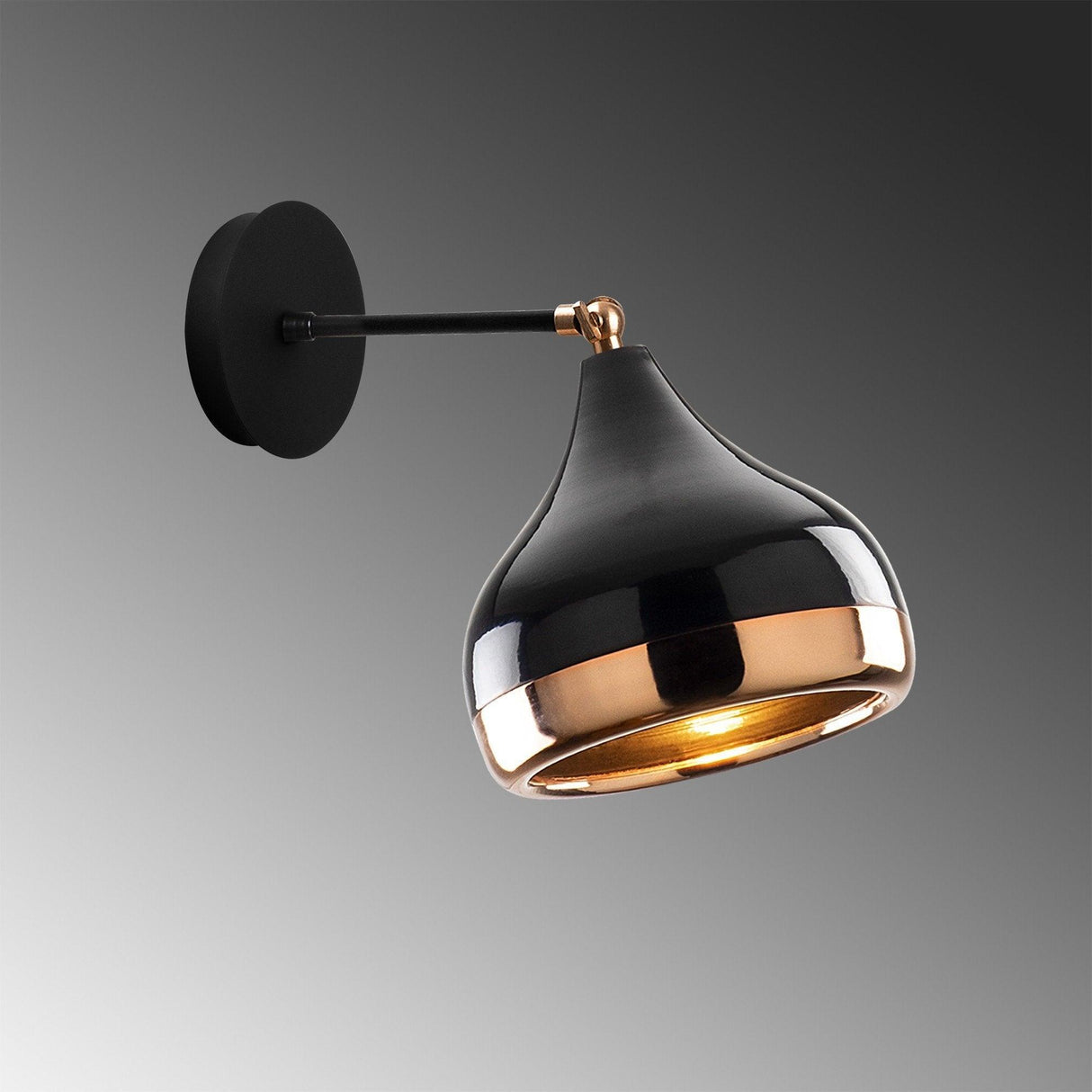 Aplica de perete Spark, Negru, 17x17x28 cm