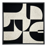 Arta de perete cu rama Jeire, alb-negru, lemn, 62x62 cm