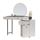 Masa de machiaj TMU-713-VV-1 Home Collection® Dior, 3 sertare cu oglinda, Crem, 108x130x47 cm