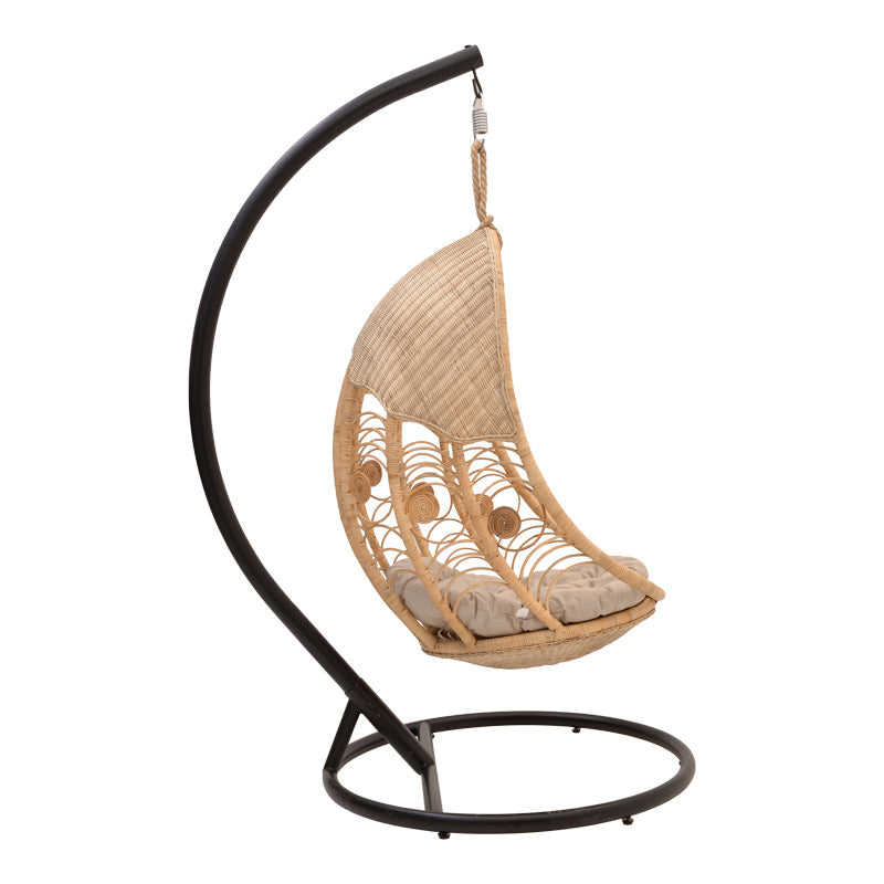 Balansoar cu picior de gradina Labreone Boho, Natural, 82x82x200 cm