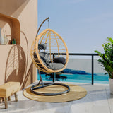 Balansoar Hudson, Metal si PP, 109x119x195 cm - Negru