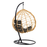 Balansoar Hudson, Metal si PP, 109x119x195 cm - Negru
