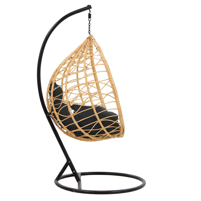 Balansoar Hudson, Metal si PP, 109x119x195 cm - Negru