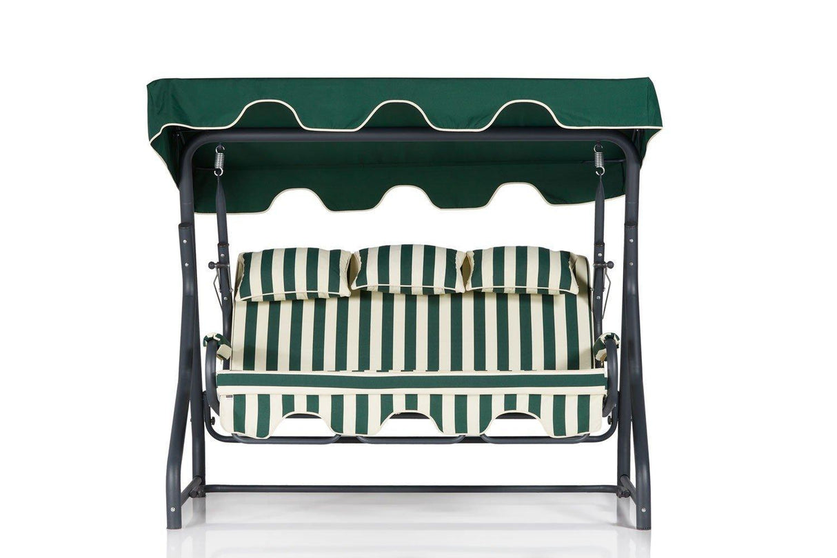 Balansoar de gradina cu 3 locuri Alico, Verde, 160x110x50 cm