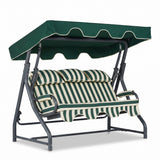 Balansoar de gradina cu 3 locuri Alico, Verde, 160x110x50 cm