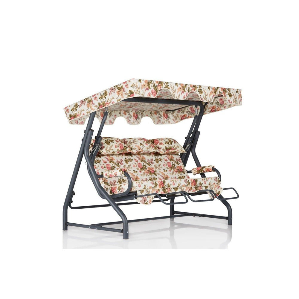 Balansoar de gradina cu 3 locuri Extensibila Shalom, Multicolor, 160x110x50 cm