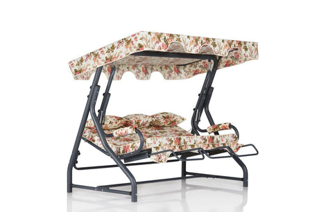 Balansoar de gradina cu 3 locuri Extensibila Shalom, Multicolor, 160x110x50 cm