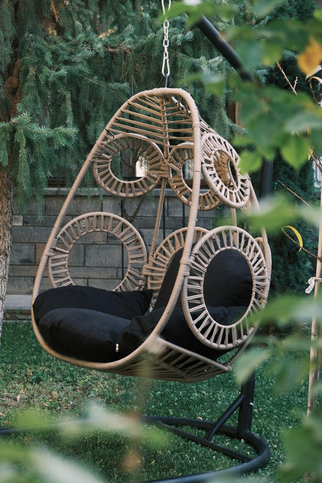 Balansoar de Gradina cu un singur loc Naso, Negru, 110x196x110 cm