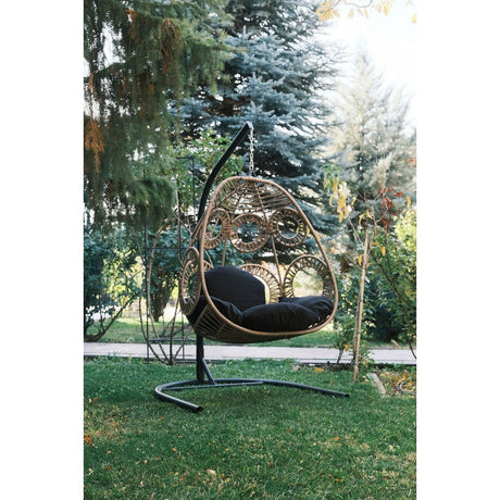 Balansoar de Gradina cu un singur loc Naso, Negru, 110x196x110 cm