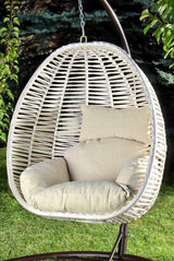 Balansoar de gradina Lokum, Crem, 110x110x196 cm