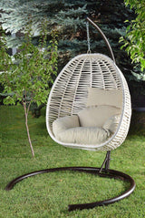 Balansoar de gradina Lokum, Crem, 110x110x196 cm