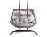 Balansoar de gradina Lux Rattan cu 2 locuri Arkadas, Gri, 173x214x120 cm