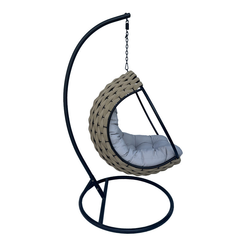 Balansoar Makito, PVC, 100x105x195 cm - Balansoar Makito, Negru, PVC, Bej-Gri, 100x105x195 cm, detaliu produs