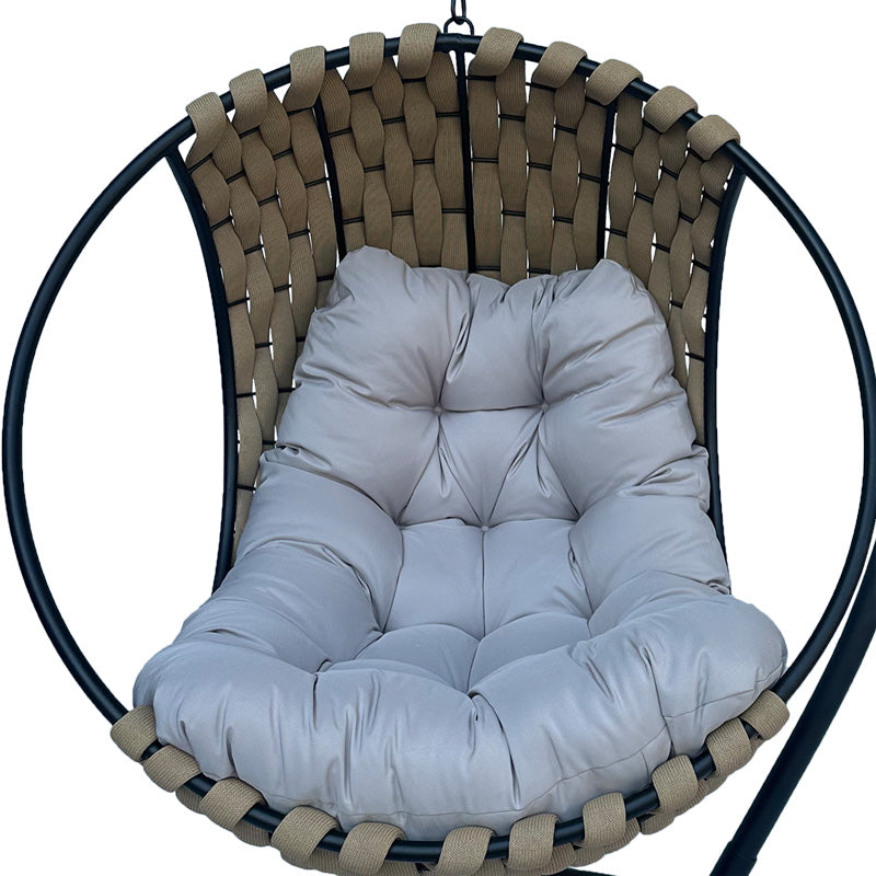 Balansoar Makito, PVC, 100x105x195 cm - Balansoar Makito, Negru, PVC, Bej-Gri, 100x105x195 cm, perspectiva suplimentara