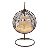 Balansoar Zafer, Metal si PP, 106x103x200 cm - Maro