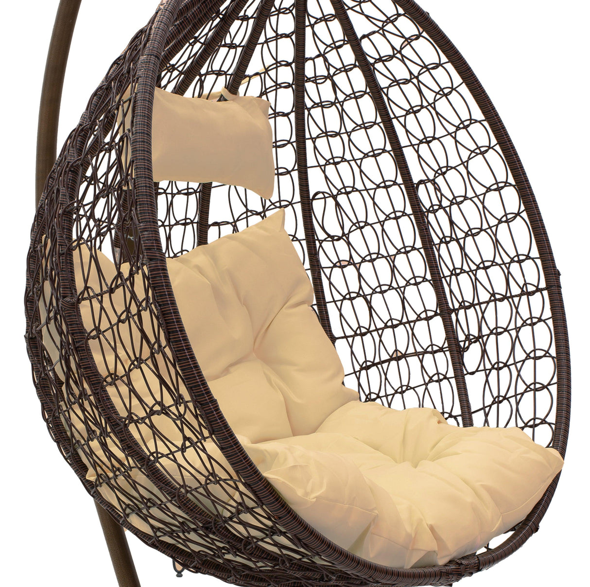 Balansoar Zafer, Metal si PP, 106x103x200 cm - Maro