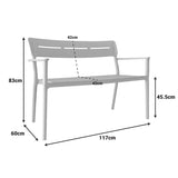 Bancă de grădină 2 locuri Cadrin, Diverse culori, 117x60x83 cm - Alb | SKU: 326-000093 | Bancă de grădină 2 locuri Cadrin, 117x60x83 cm, varianta Alb, produs pentru amenajarea locuinței, disponibil online în România la CasaMob
