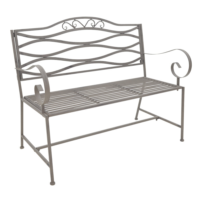 Banca metal de gradina Benko, bronz, 114x45x95 cm