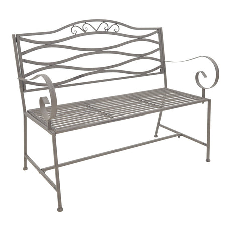 Banca metal de gradina Benko, bronz, 114x45x95 cm