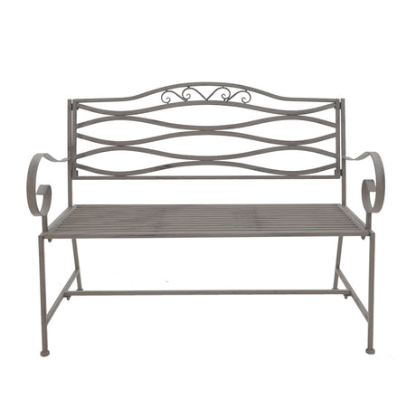 Banca metal de gradina Benko, bronz, 114x45x95 cm
