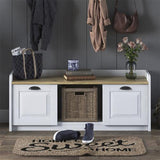 Banca pantofi Arthur I 8 perechi, Alb, 120x40x45 cm