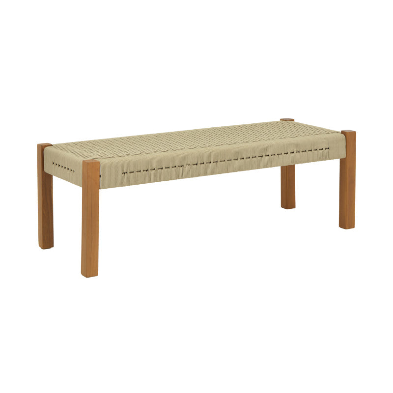 Banca Uma din lemn de tec si sfoara PE, Natural, 150x45x40 cm
