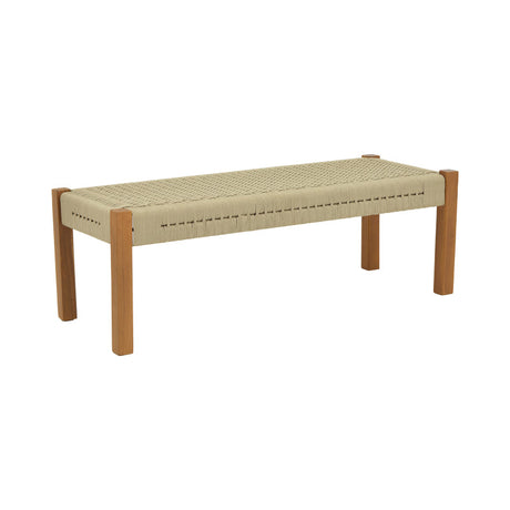 Bancuta de gradina Uma Boho, Natural - Negru, 120x45x40 cm