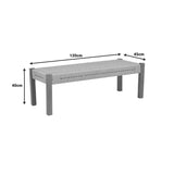 Bancuta de gradina Uma Boho, Natural - Negru, 120x45x40 cm - Natur