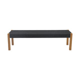 Bancuta de gradina Uma Boho, Natural - Negru, 120x45x40 cm - Negru