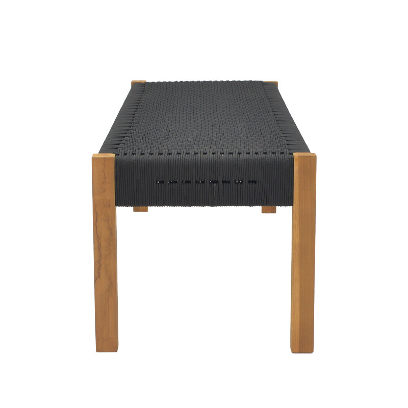 Bancuta de gradina Uma Boho, Natural - Negru, 120x45x40 cm - Negru