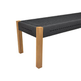 Bancuta de gradina Uma Boho, Natural - Negru, 120x45x40 cm - Negru