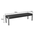 Bancuta de gradina Uma Boho, Natural - Negru, 120x45x40 cm - Negru