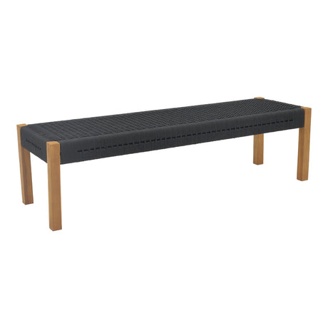 Bancuta de gradina Uma Boho, Negru, 150x45x40 cm