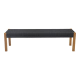 Bancuta de gradina Uma Boho, Negru, 150x45x40 cm