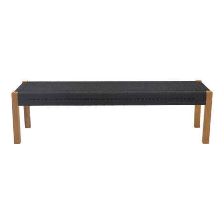 Bancuta de gradina Uma Boho, Negru, 150x45x40 cm