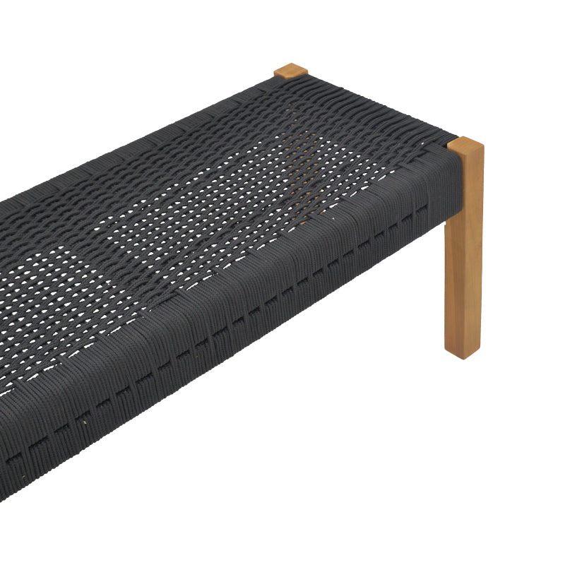 Bancuta de gradina Uma Boho, Negru, 150x45x40 cm