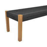 Bancuta de gradina Uma Boho, Negru, 150x45x40 cm