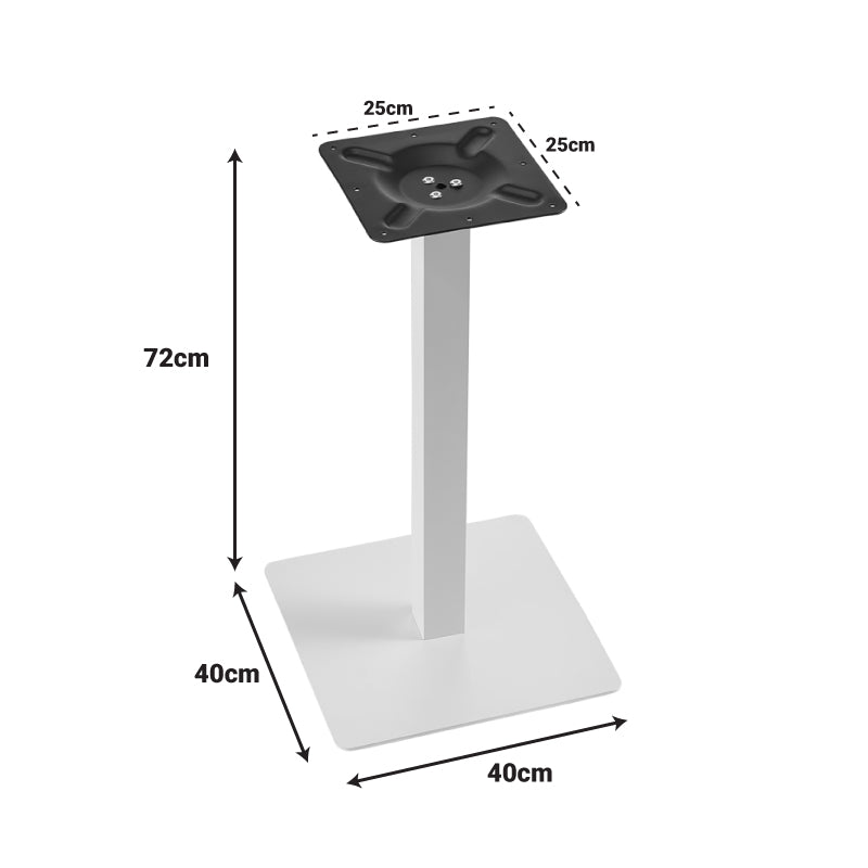 Baza de masa Batan, Metal, 40x40x72 cm - Alb