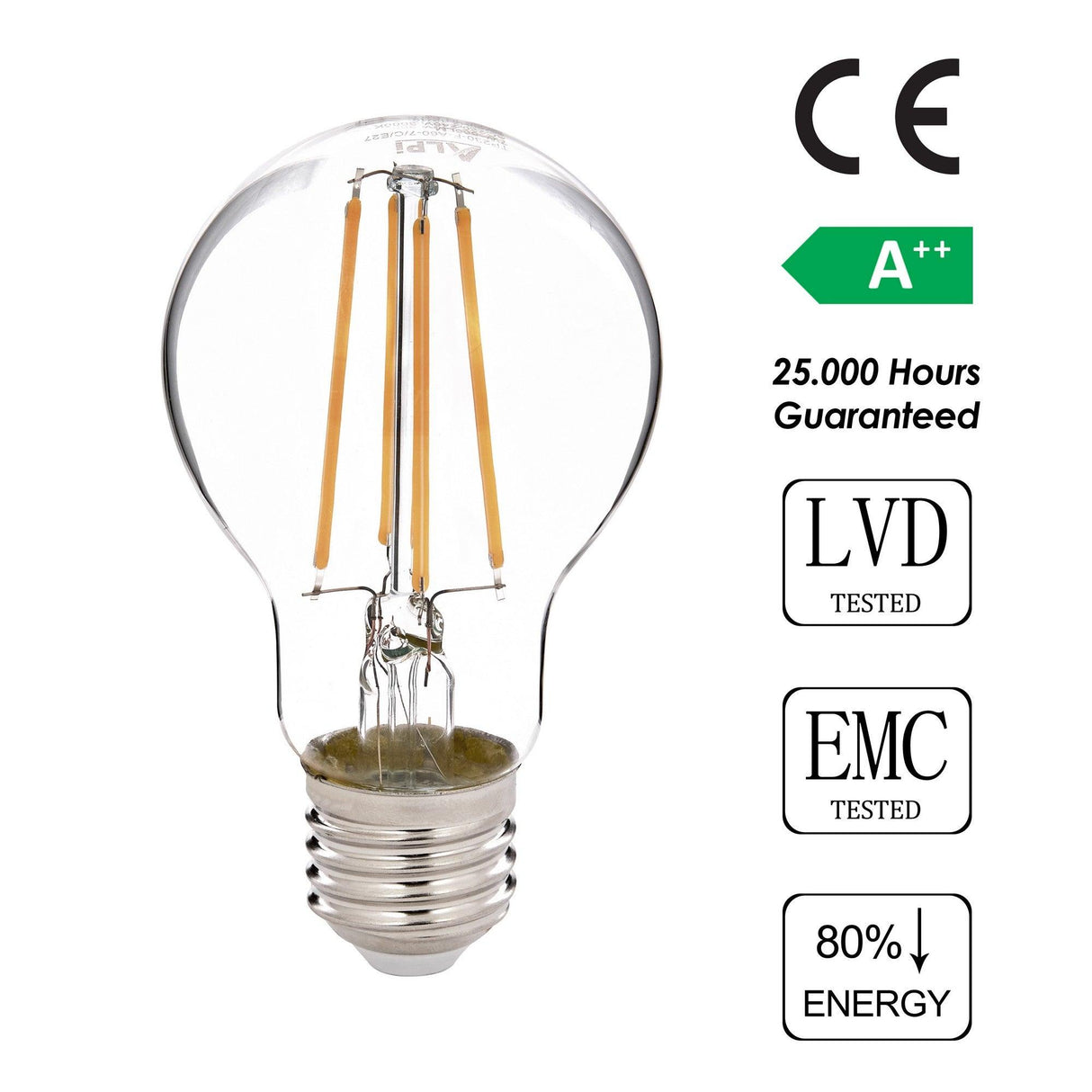 Bec cu LED E27 A60 Gun, Transparent, 6x14 cm