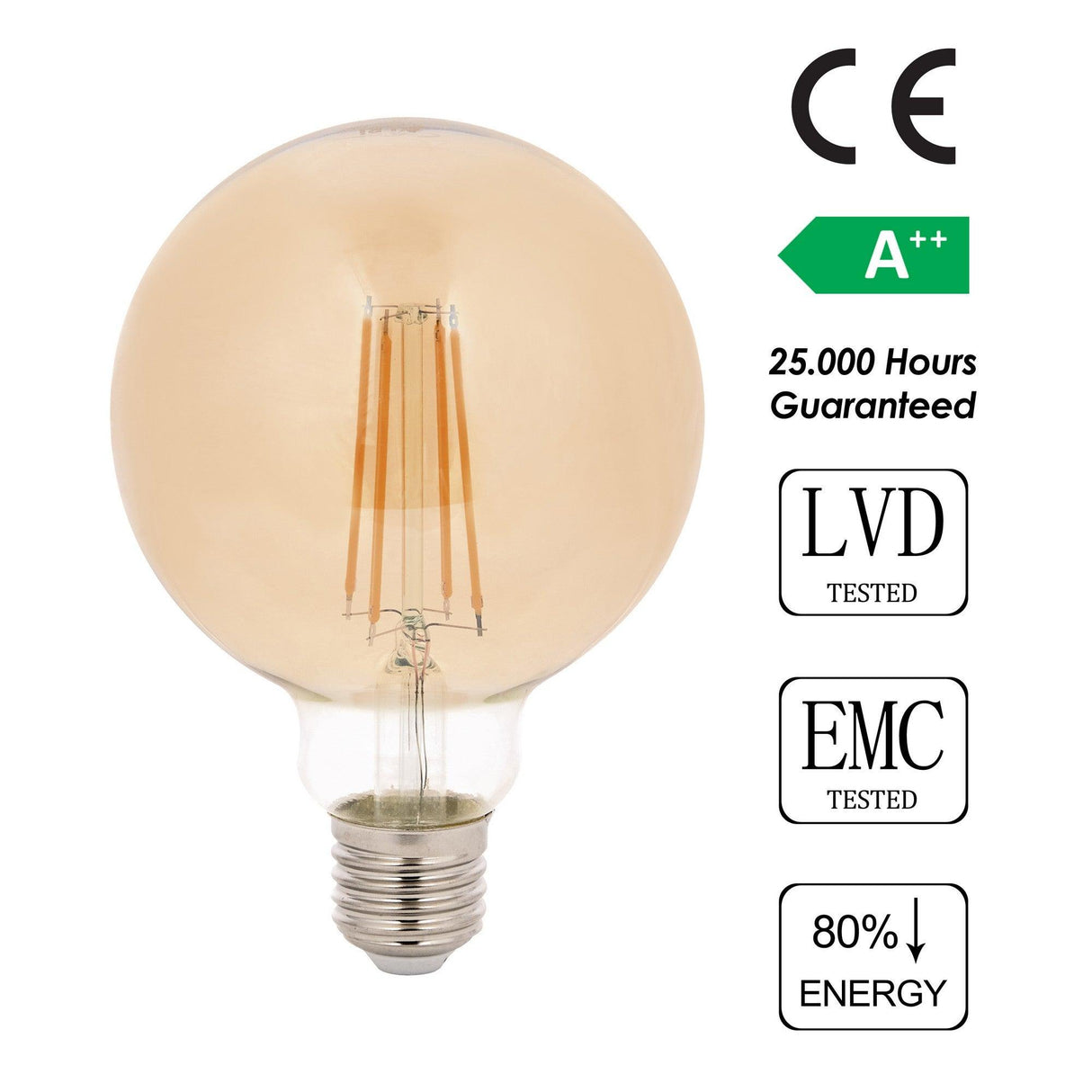 Bec cu LED G95 Gun, Auriu, 6x13 cm