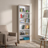 Bibliotecă KTP-860-MB-1 Home Collection® Base cu 6 Rafturi, Alb, 60x197x26 cm