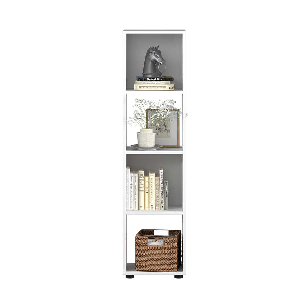 Biblioteca KTP-014-FF-1 Home Collection® Cubic, Alb - Stejar, 36x141x30 cm - Alb | SKU: KTP-014-FF-1, KTP-014-BB-1