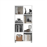 Biblioteca KTP-024-FF-1 Home Collection® Cubic, Alb - Stejar, 70x141x30 cm - Alb | SKU: KTP-024-FF-1, KTP-024-BB-1