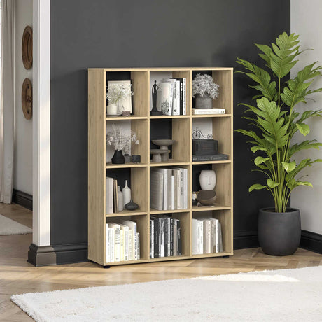 Biblioteca KTP-034-FF-1 Home Collection® Cubic, Alb - Stejar, 104x141x30 cm