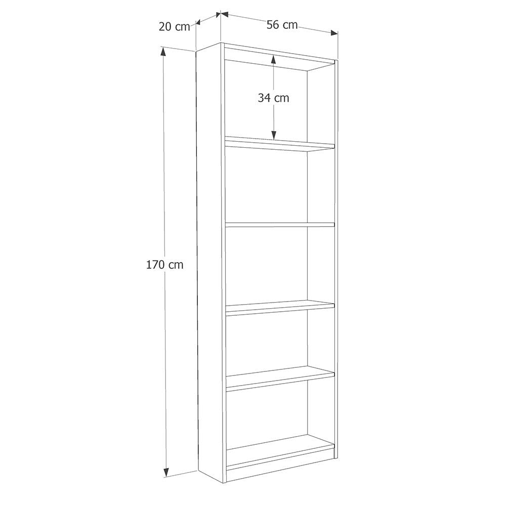 Biblioteca A1205 Home Collection® Libra, 5 rafturi, Alb, 56x170x20 cm