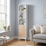 Biblioteca KTP-1410-MB-1 Home Collection® London, 5 rafturi si usa, Alb, 45x202x26 cm
