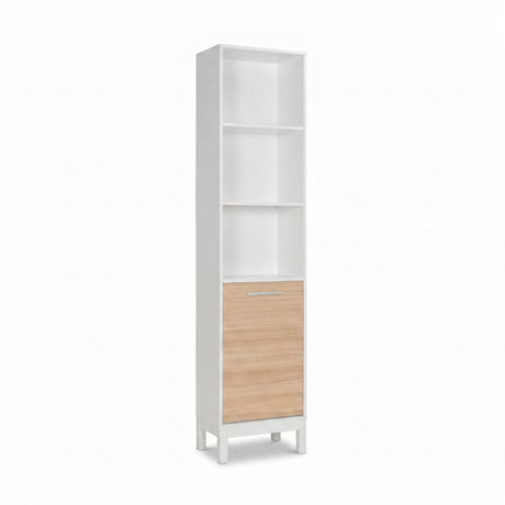 Biblioteca KTP-1410-MB-1 Home Collection® London, 5 rafturi si usa, Alb, 45x202x26 cm